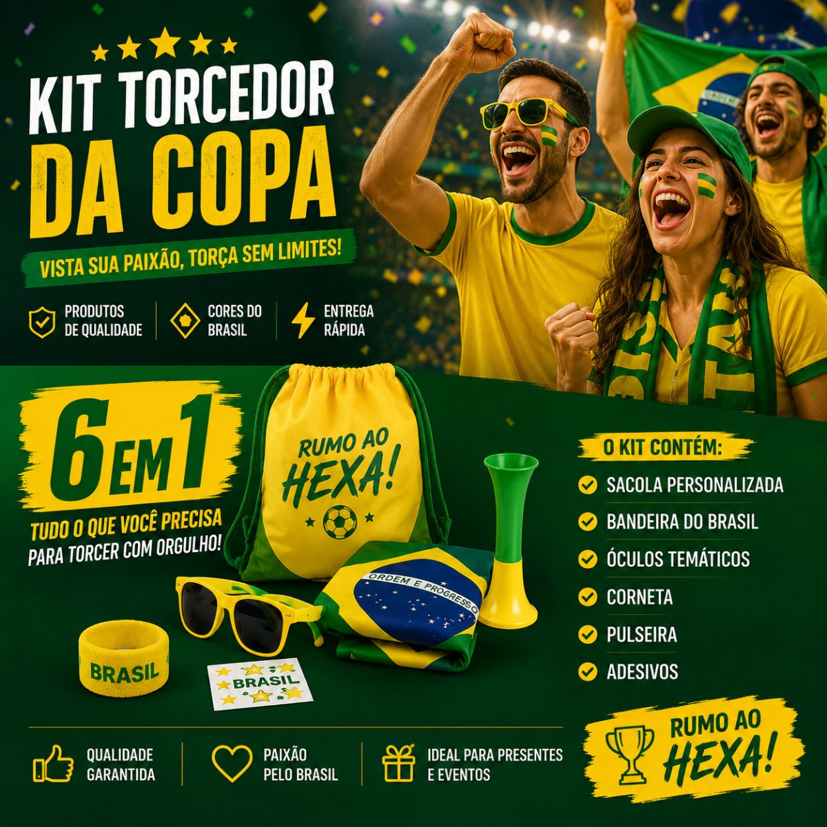 Kit Torcedor Brasil 1